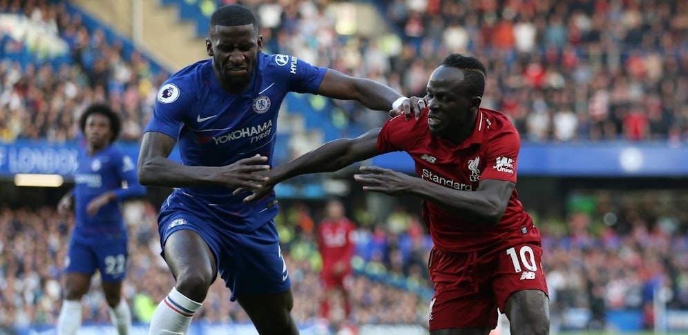 Antonio Rüdiger gegen Liverpools Sadio Mané