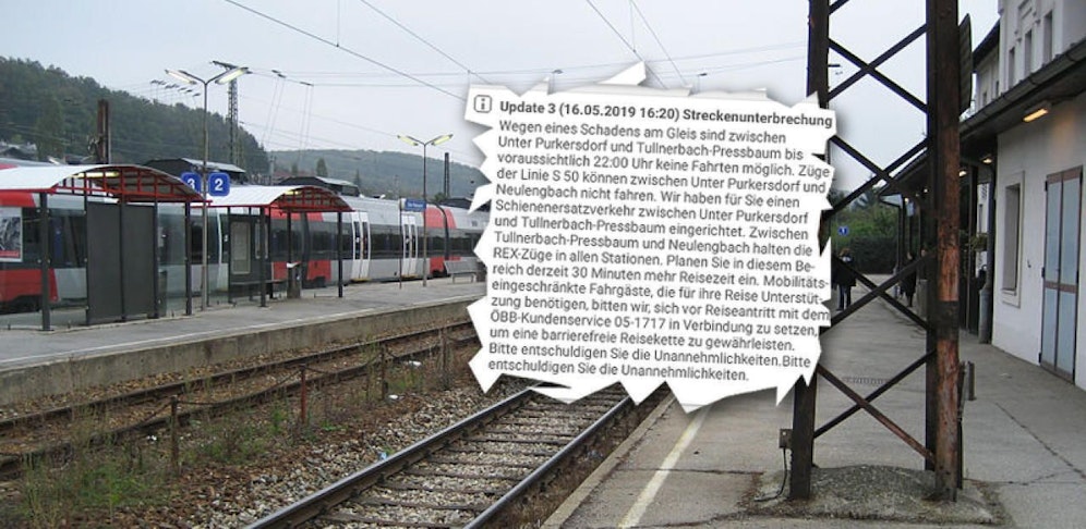 Die Station Unter Purkersdorf.