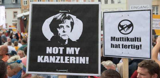 Demonstrationen gegen die deutsche Bundeskanzlerin Angela Merkel. (Archivbild)