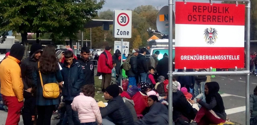 Flüchtlinge an der österreichischen Grenz