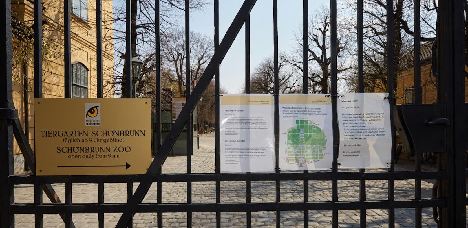 Derzeit ist der Schönbrunner Schlosspark noch gesperrt, ab 14.4. ist er wieder geöffnet.