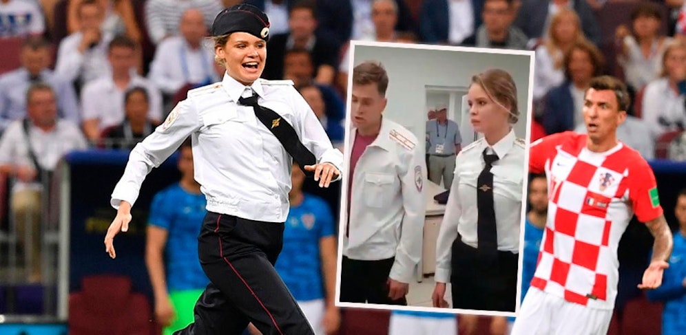 Aktivistinnen von Pussy Riot beim WM-Finale in Russland.