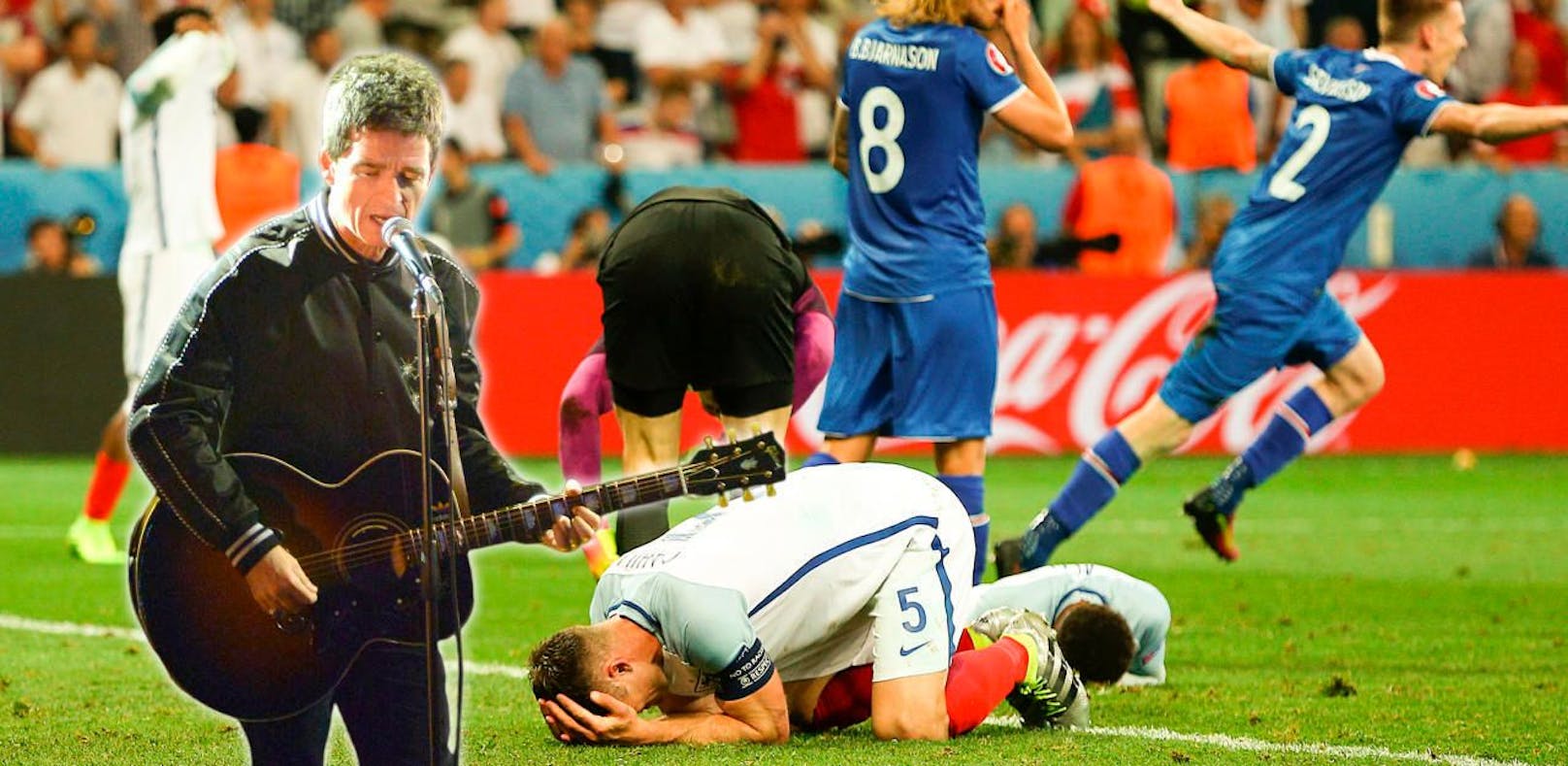 Oasis-Gitarrist Noel Callager kann auch schon gar nicht mehr hinsehen, wenn Englands Nationalmannschaft bei Turnieren leidet. 