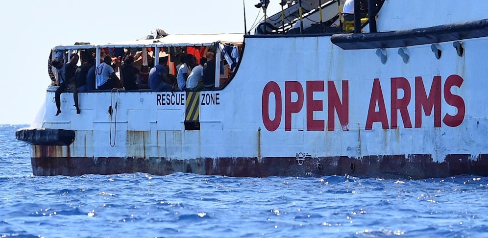 Das NGO-Schiff "Open Arms" will nur in Lampedusa (Italien) anlegen