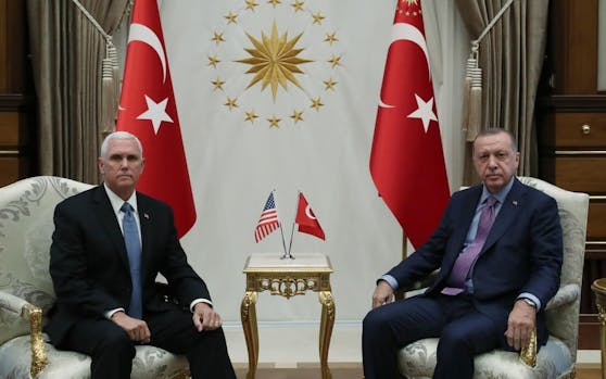 Kommt es zur Waffenruhe? Die Stimmung zwischen US-Vizepräsident Pence und der türkische Präsident Erdogan ist frostig