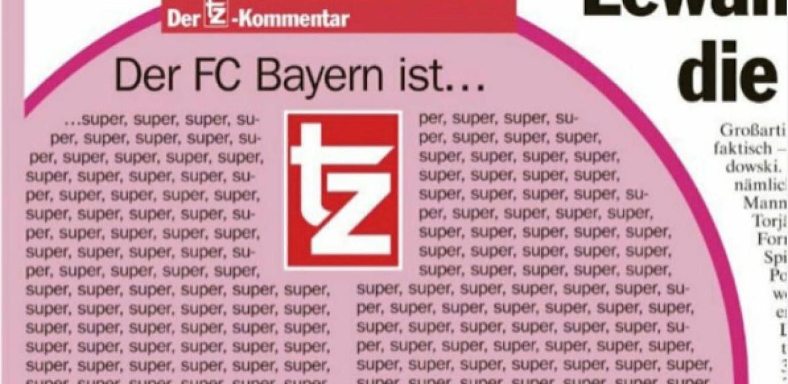 Kommentar der tz über den FC Bayern München