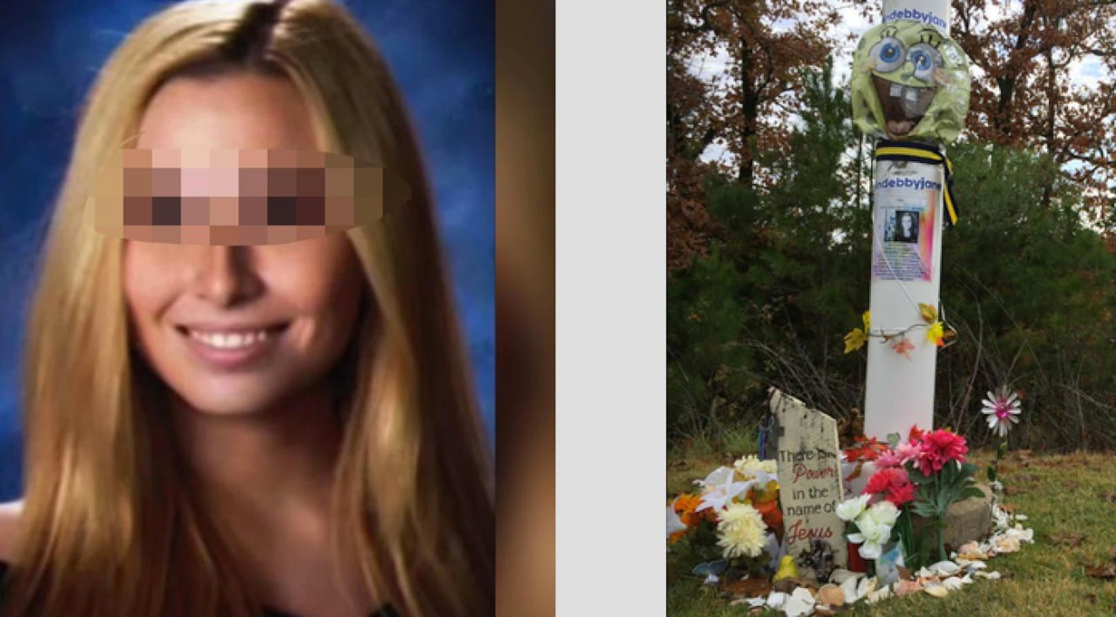 Ebby S. (18) wurde zwei Jahre lang vermisst. Jetzt fand man ihre Leiche unweit eines Gedenkplatzes (re.), den man für sie errichtet hatte. 