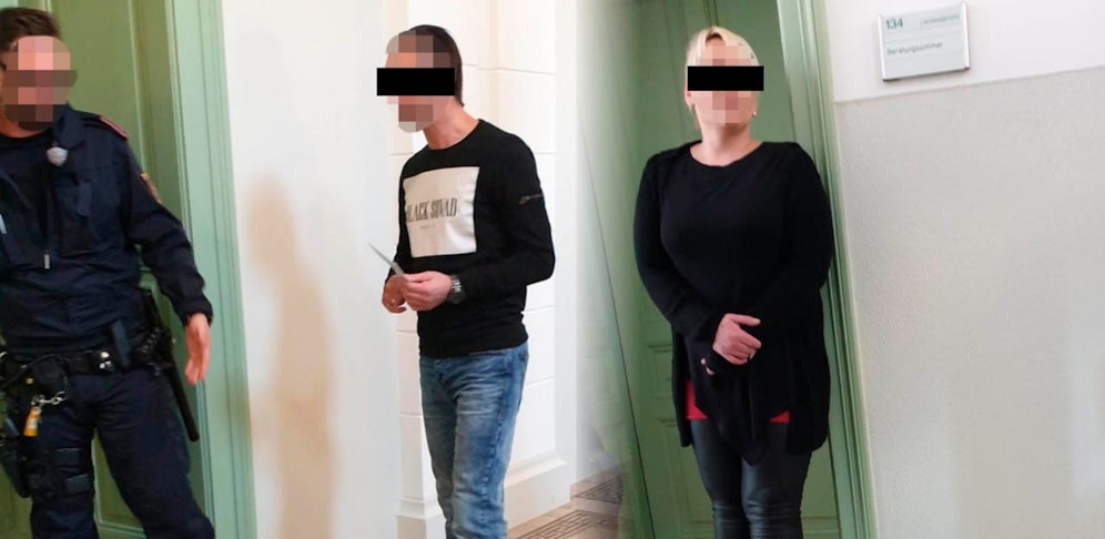 Das Pärchen vor Gericht.