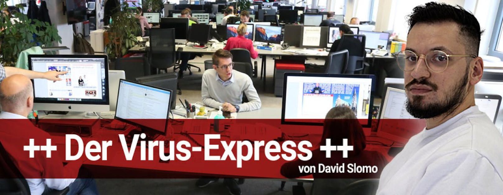 Redakteur David Slomo präsentiert den täglichen Virus-Express