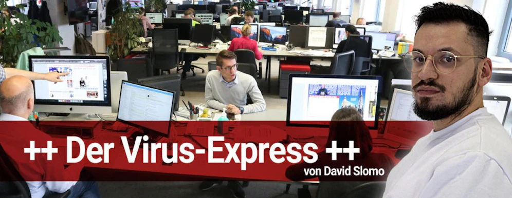 Redakteur David Slomo präsentiert den täglichen Virus-Express