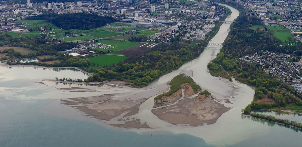 Mündung der Bregenzer Ach in den Bodensee; Archivbild