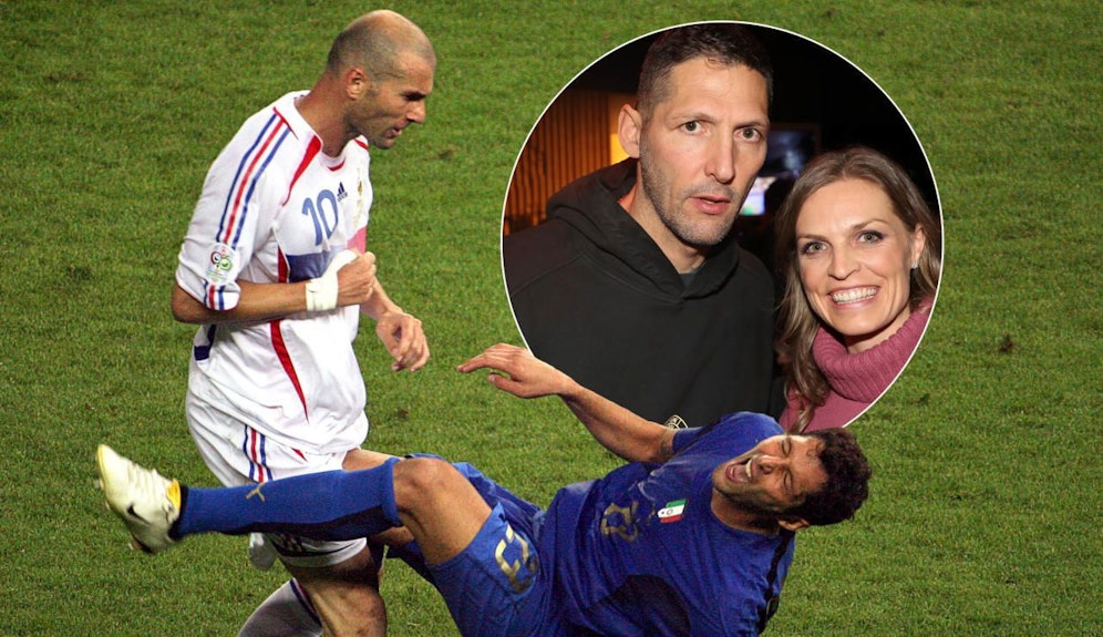 Marco Materazzi beim legendären Zidane-Kopfstoß und mit Manuela Mölgg im TirolBerg.