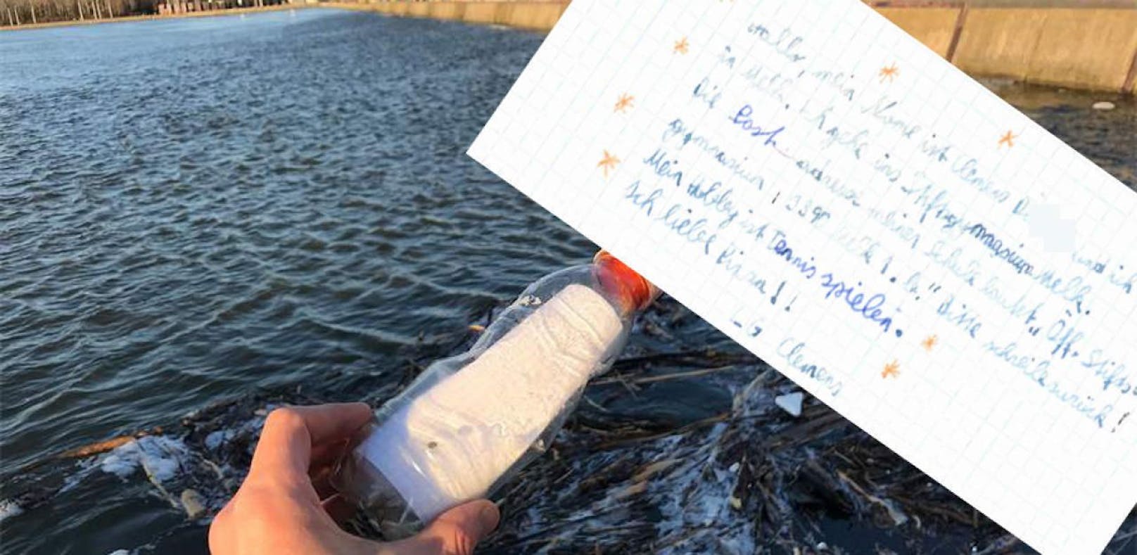 Die Flaschenpost, die aus dem Wasser gezogen wurde gehört Clemens D.
