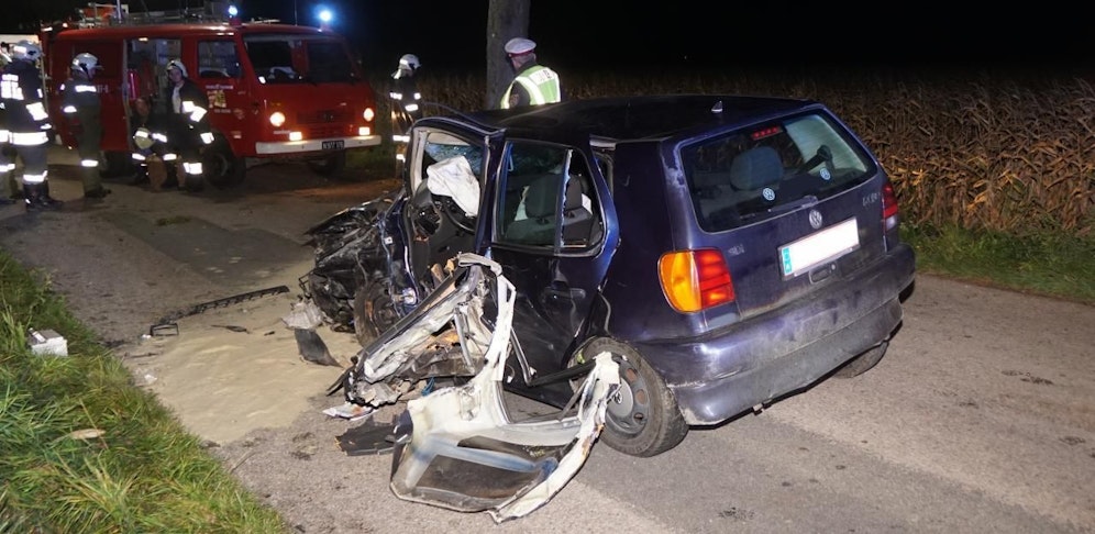 Der Pkw war kurz vor Flinsdorf auf das linke Bankett gekommen und mit einem der Bäume kollidiert.
