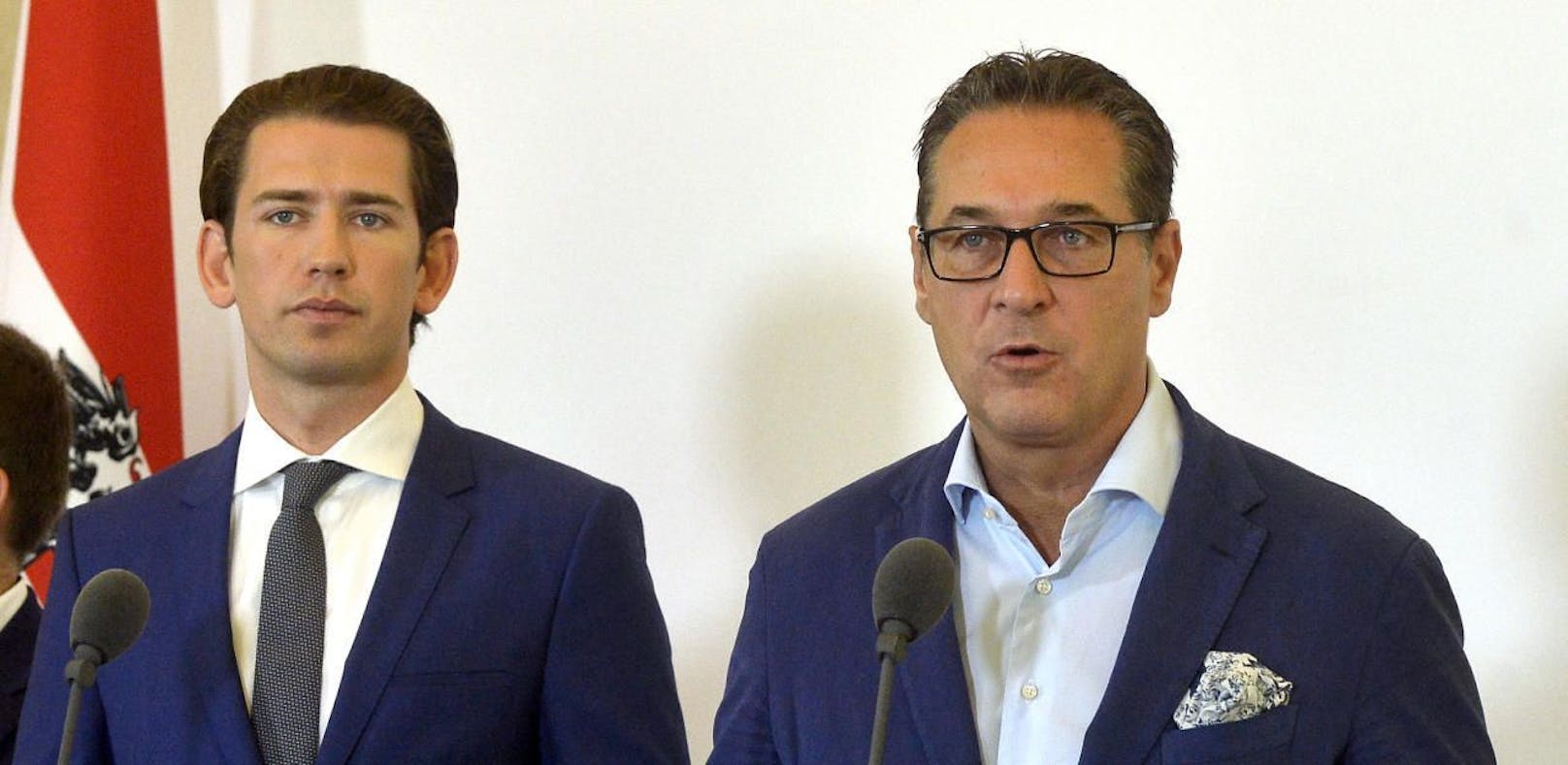 (v.l.) Bundeskanzler Sebastian Kurz (ÖVP) und Vizekanzler Heinz-Christian Strache (FPÖ) 