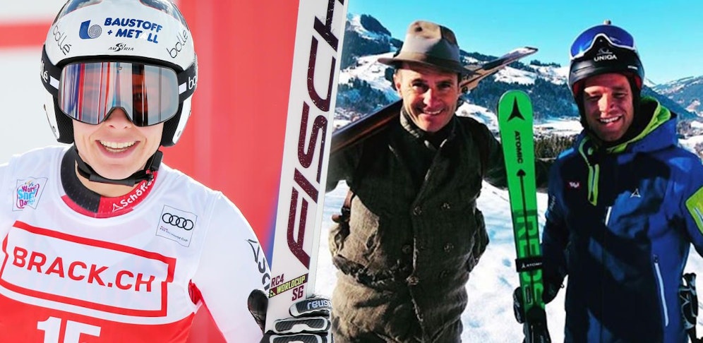 Nicole Schmidhofer scherzt mit ORF-Moderator Ernst Hausleitner über sein Insta-Foto mit Benni Raich.