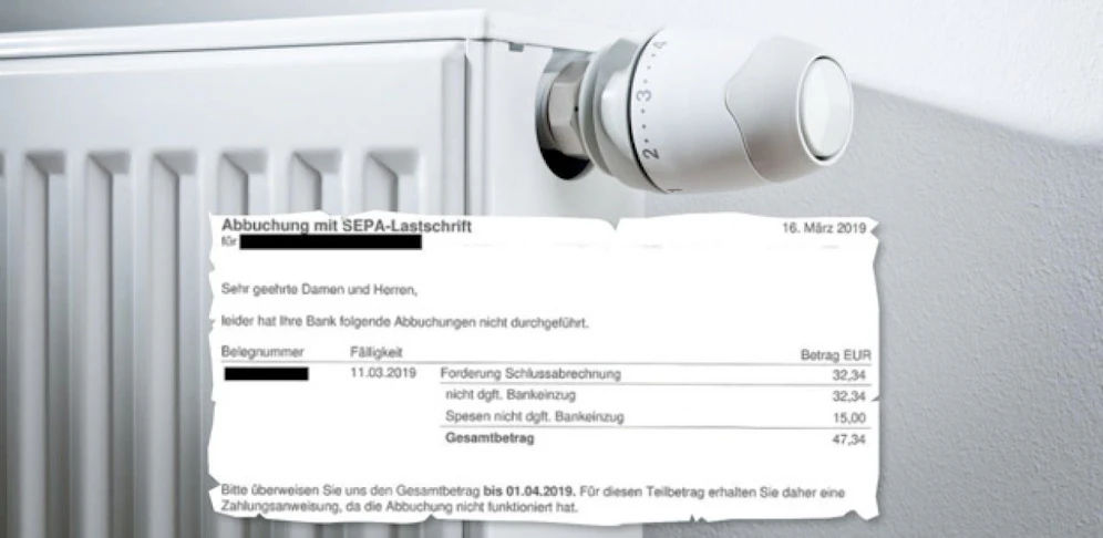 Die Rechnung samt Mahnung.