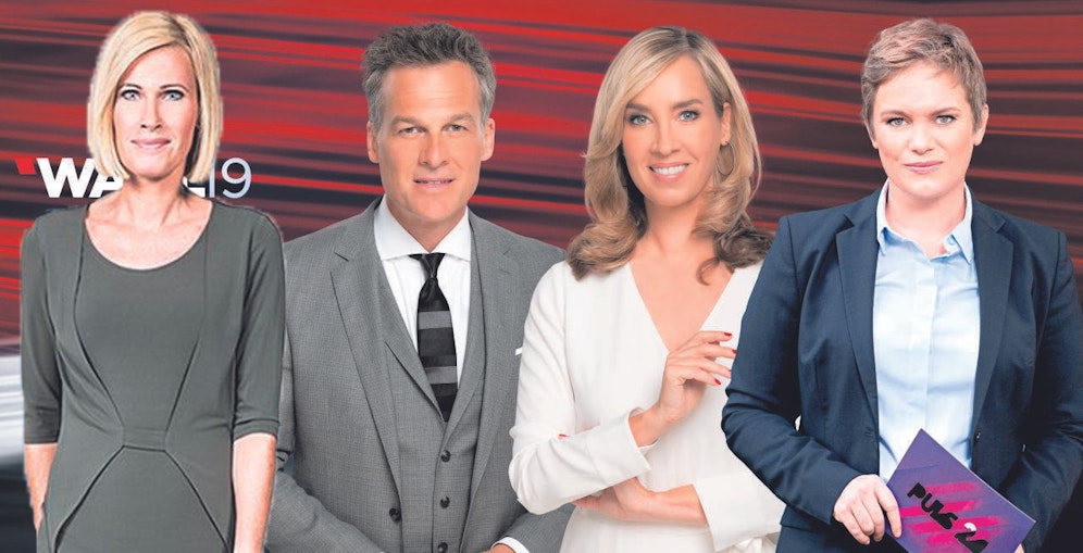 Saringer (ATV), Leitner und Bernhard (ORF), Milborn (Puls). 