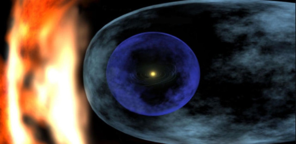 Unser Sonnensystem scheint gerade durch eine riesige Gaswolke zu fliegen. An deren Ende bildet sich offenbar eine "Wand".