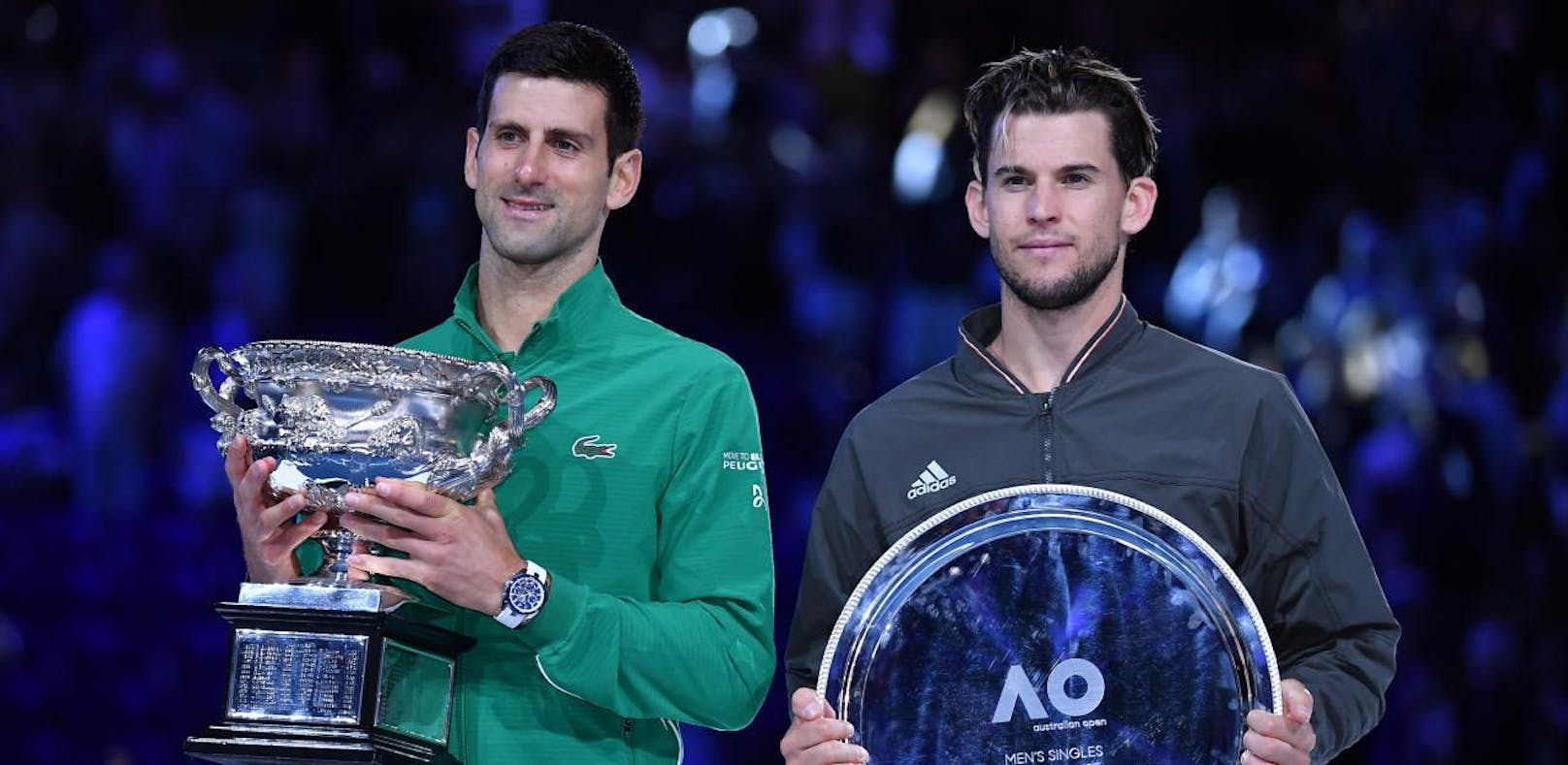 Novak Djokovic und Dominic Thiem nach dem Finale der Australian Open