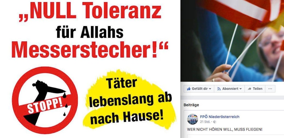 FPNÖ-Posting: "Null Toleranz für Allahs Messerstecher!"