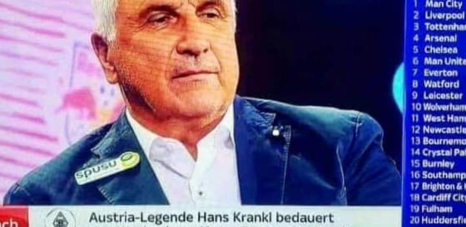 Hans Krankl wurde bei Sky Sport News in einer Einblendung zur &quot;Austria-Legende&quot;. Bild: Screenshot Sky Sport News
