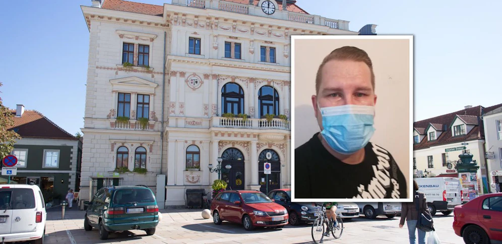 Michael H. und die BH Tulln im Hintergrund.