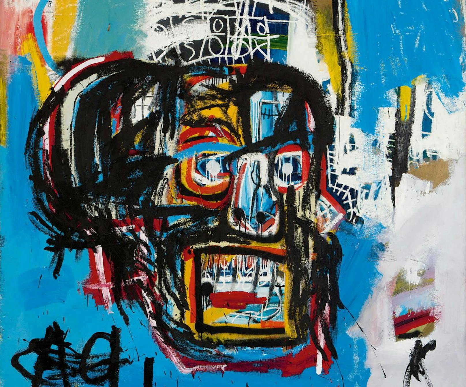 Das bunte Totenkopf-Gemälde von Jean-Michel Basquiat