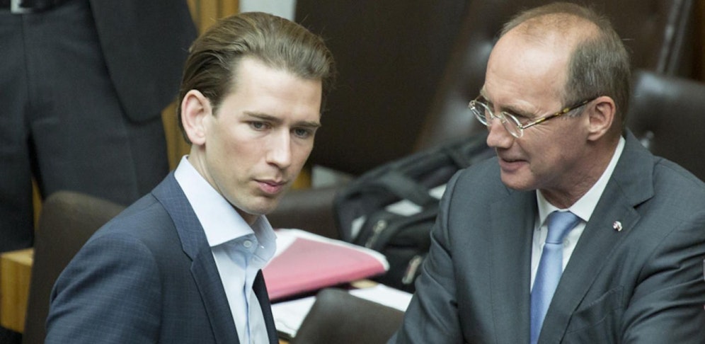 Außenminister Sebastian Kurz mit Europa-Delegationsleiter Othmar Karas (beide ÖVP)