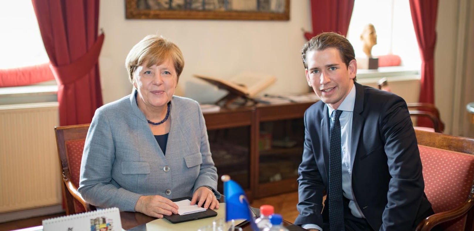 Die deutsche Kanzlerin Angela Merkel mit Sebastian Kurz. (Archivfoto)