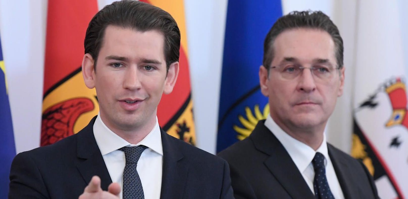 (v.l.) Bundeskanzler Sebastian Kurz (ÖVP) und Vizekanzler Heinz Christian Strache (FPÖ)