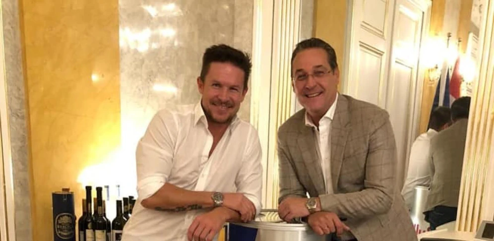 Felix Baumgartner besuchte den damaligen Vizekanzler HC Strache in seinem Büro.