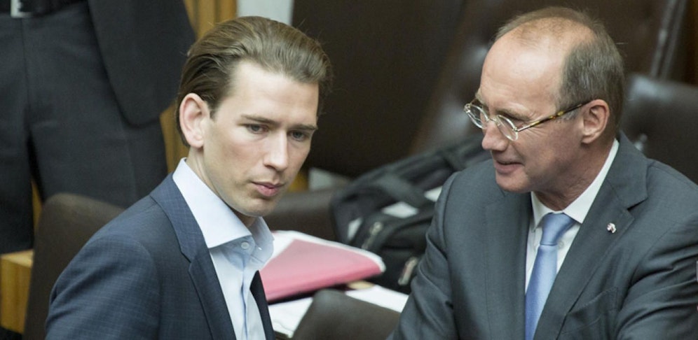 Außenminister Sebastian Kurz mit Europa-Delegationsleiter Othmar Karas (beide ÖVP)
