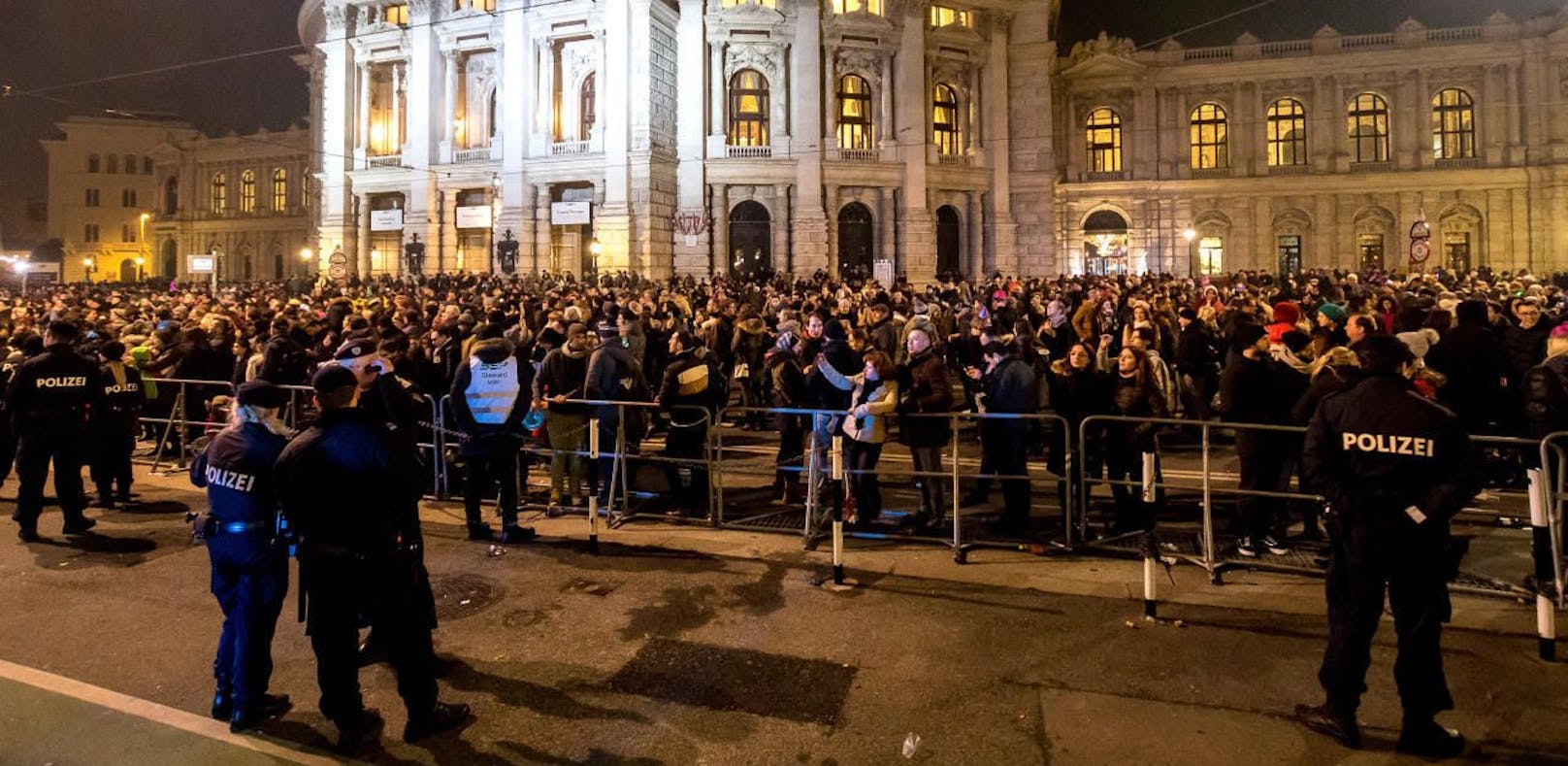 Zu Silvester versammeln sich in ganz Wien hunderttausende Menschen, um gemeinsam den Rutsch in das neue Jahr zu feiern. Für Sicherheit sorgte die Polizei.