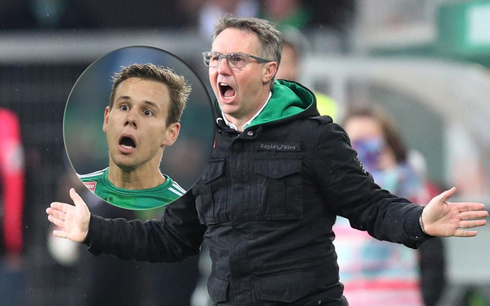 Damir Canadi (re.) will von einem Zwist mit Louis Schaub nichts wissen.