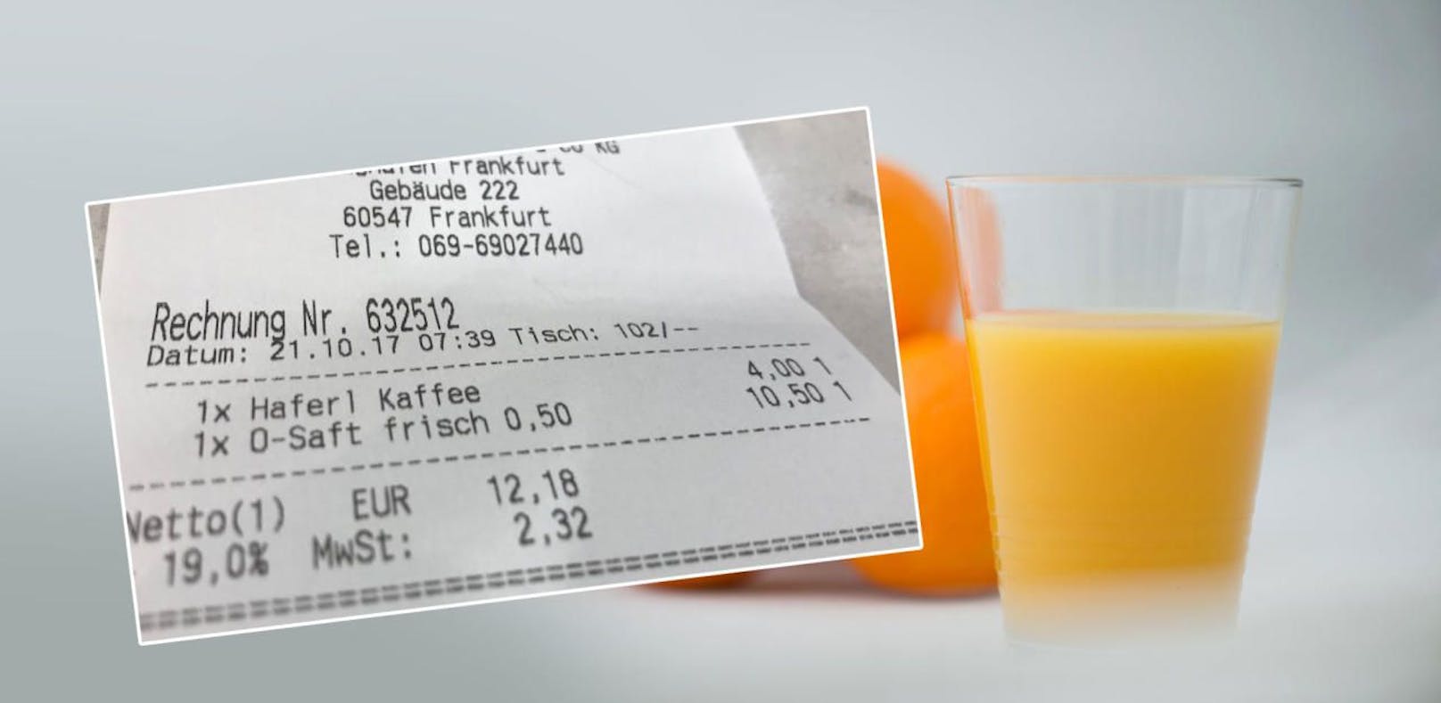 Flughafen: 10,50 Euro für 0,5 Liter Orangensaft