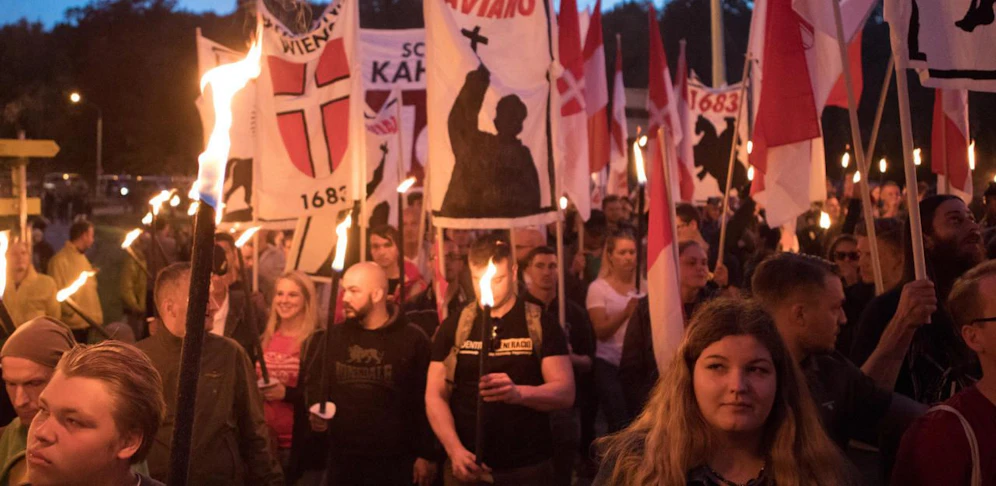 Bereits im September 2017 marschierten Rechtsextreme am Kahlenberg auf.