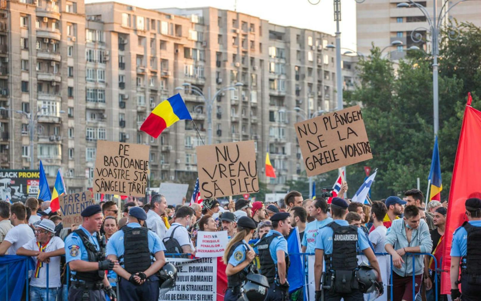 In Rumänen kam es auch am Sonntag wieder zu Protesten. Dieses Mal blieb die Lage aber weitgehend friedlich. 