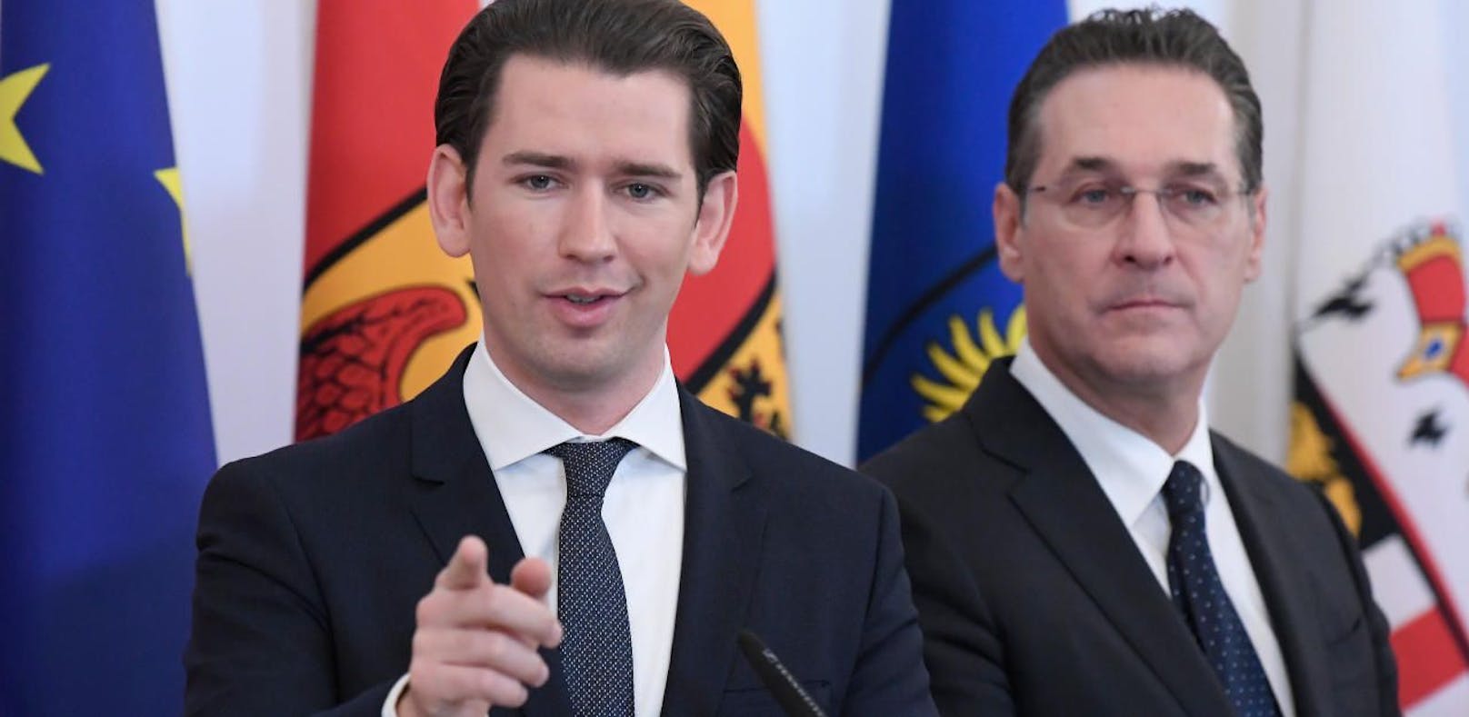 (v.l.) Bundeskanzler Sebastian Kurz (ÖVP) und Vizekanzler Heinz Christian Strache (FPÖ)