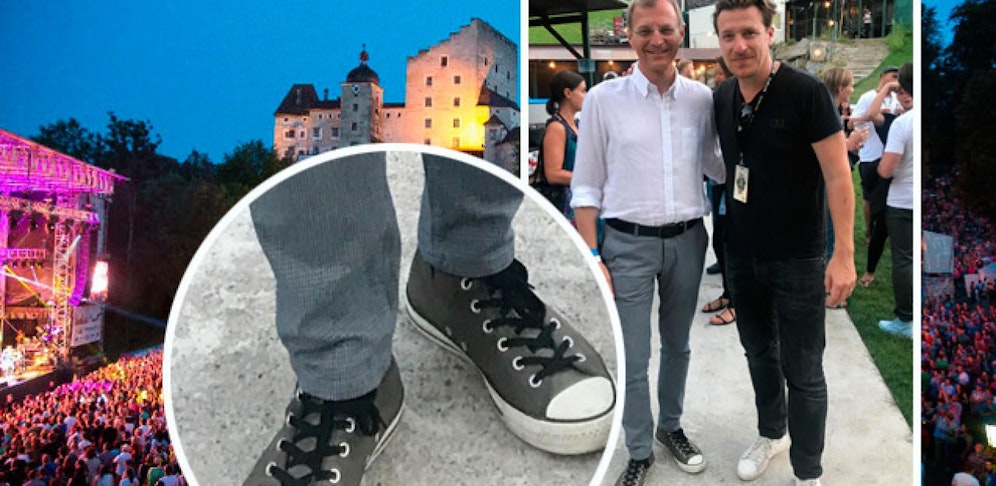 LH Thomas Stelzer traf Marcus Füreder alias Parov Stelar auf der Burg Clam