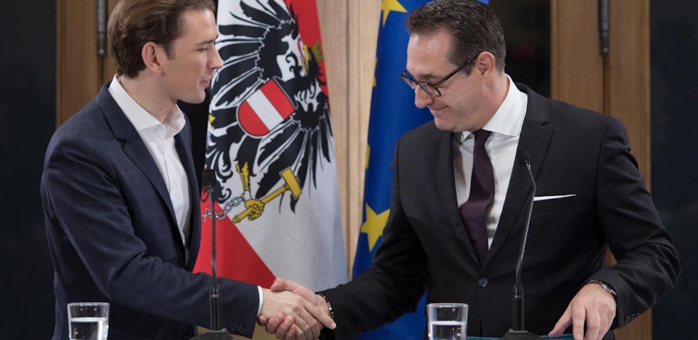 Sie sind sich einig: Kurz und Strache bilden die neue Regierung.