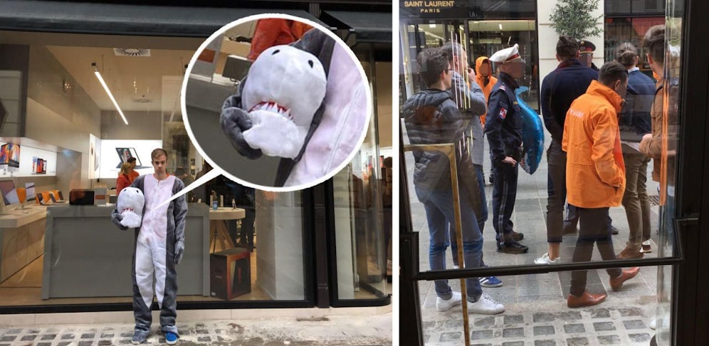 Polizei rückte Hai an die Schuppen - jetzt stellte sich heraus: Offenbar war's ein PR-Gag.