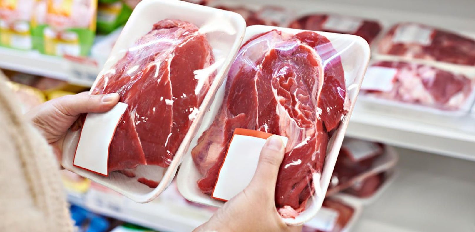 Rindfleisch in einem Supermarkt. Symbolfoto
