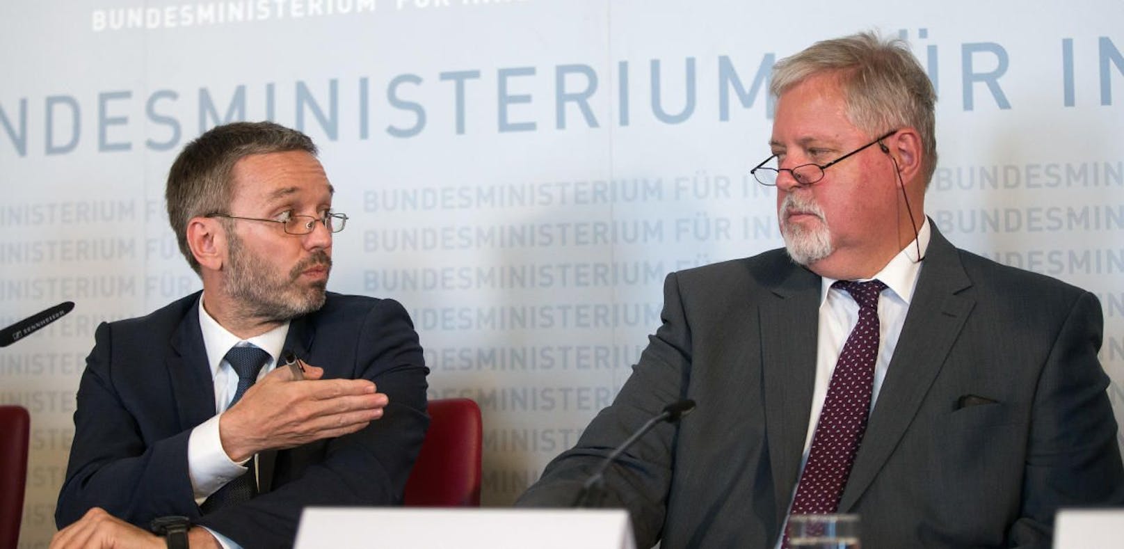 Innenminister Herbert Kickl (l.) und BVT-Direktor Peter Gridling.