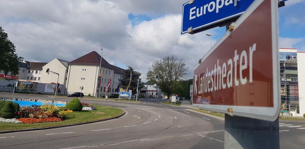 Der Europaplatz in Sankt Pölten.