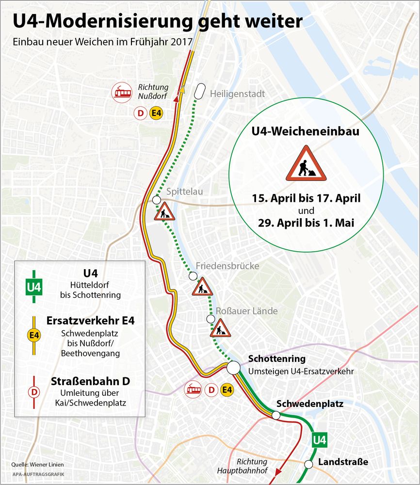Heute.at - U4 fährt nur bis zum Schottenring