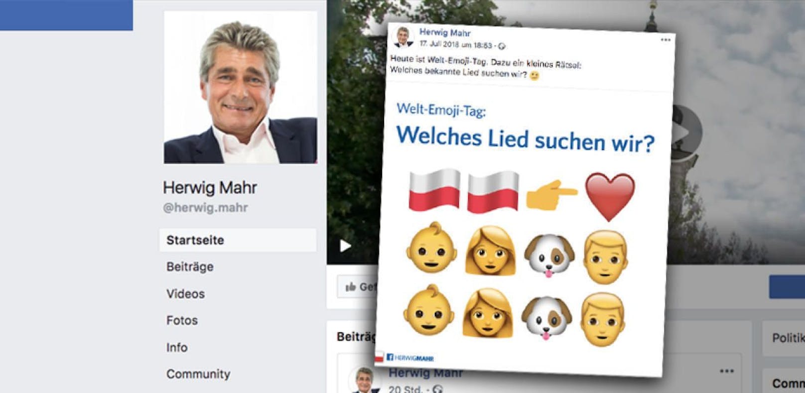 Auf Facebook stellte Herwig Mahr ein Emoji-Rätsel.
