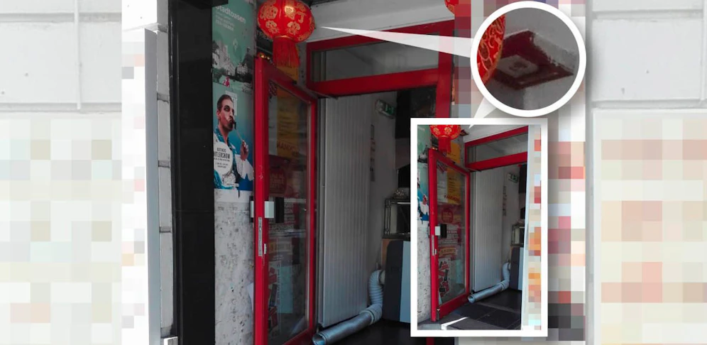 Bei diesem Lokal in der Linzer Innenstadt ist der Feuermelder an der Decke angebracht. 