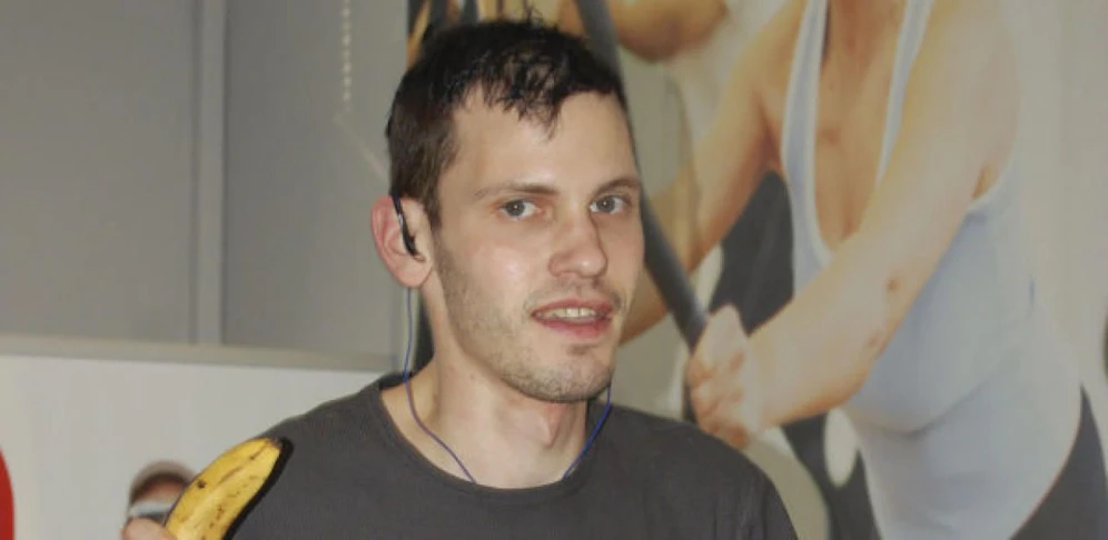 Rainer Predl bei seinem ersten Rekordversuch am Laufband.