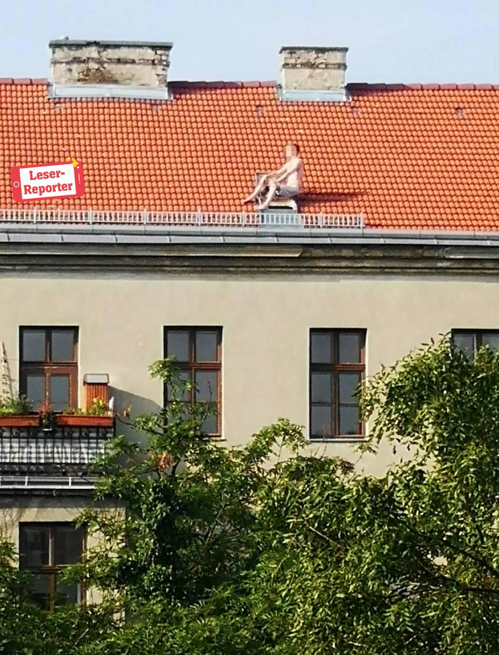 Sonnenbad am Dach in Wien